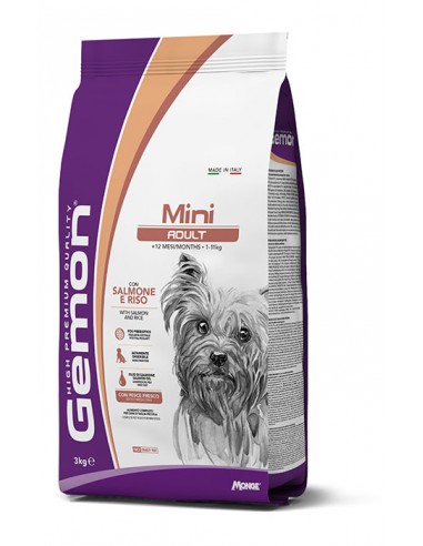 gemon hp dog 3kg mini adult salmone e riso