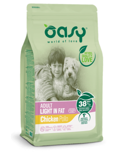 oasy dry dog 12kg adult light in fat new pack oadbdali1200a