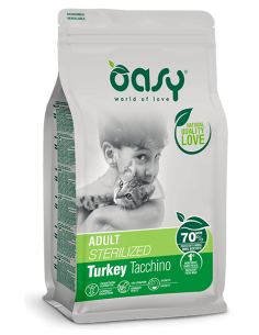 oasy dry cat 300gr adult sterilized tacchino oadrcasc0030a