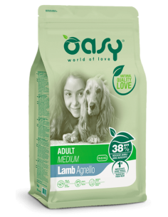 oasy dry dog 12kg adult medium agnello new pack oadbdaam1200a