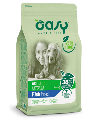 oasy dry dog 12kg adult medium pesce oadbdapm1200a