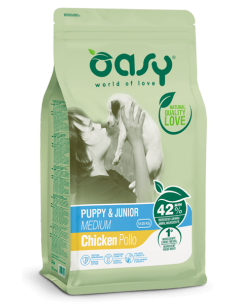 oasy dry dog 3kg puppy&junior medium pollo new pack oadbdpms0300a