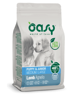 oasy dry dog 12kg monoproteico puppy medium/large agnello oadodpla1200a
