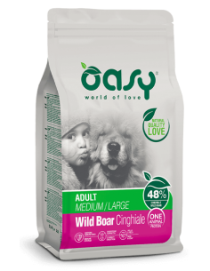 oasy dry dog 12kg monoproteico adult medium/large cinghiale oadodalw1200a