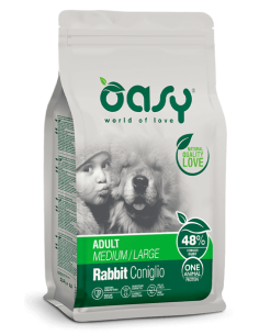 oasy dry dog 12kg monoproteico adult medium/large coniglio oadodalc1200a
