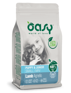 oasy dry dog puppy small/mini monoproteico agnello 800gr oadodpma0080a