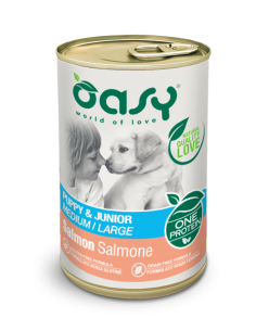 oasy wet dog 400gr monoproteico puppy medium/large salmone oawodpsl0040