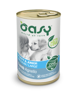 oasy wet dog 400gr monoproteico puppy medium/large agnello oawodpal0040