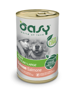 oasy wet dog 400gr monoproteico adult medium/large salmone oawodsal0040