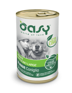 oasy wet dog 400gr monoproteico adult medium/large coniglio oawodcol0040