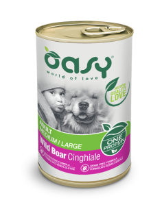 oasy wet dog 400gr monoproteico adult medium/large cinghiale oawodcil0040