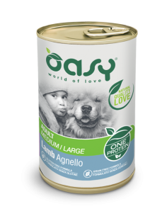 oasy wet dog 400gr monoproteico adult medium/large agnello oawodagl0040