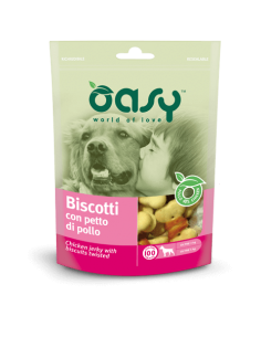 oasy snack dog biscotti con petto di pollo busta 100gr (10pz) oasnbipo0100