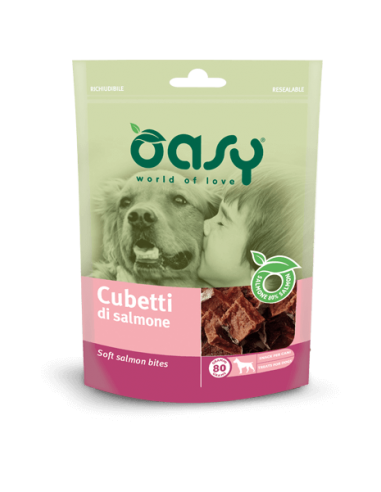 oasy snack dog cubetti di salmone 80gr oasncusa0080