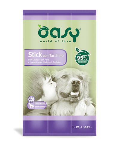 oasy snack dog stick con tacchino 3pz x 12gr oasdstta0036