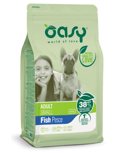 oasy dry dog 1kg small adult pesce  oadbdaps0100a