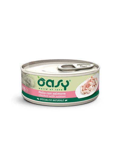 oasy wet cat 150gr spec. nat. lattina pollo con salmone oawncpsl0015