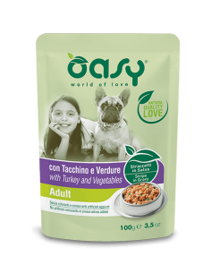 oasy wet dog 100gr straccetti in salsa adult tacchino e verdure oawsdat80010