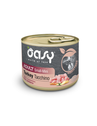 oasy wet dog 200gr grain free adult small/mini tacchino oawgdamtl0020