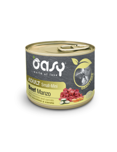oasy wet dog 200gr grain free adult small/mini manzo oawgdambl0020