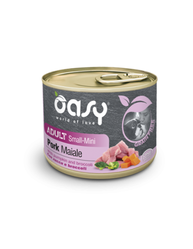 oasy wet dog 200gr grain free adult small/mini maiale oawgdamml0020