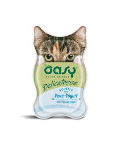 oasy wet cat 85gr vaschetta delicatesse souffle' con pesce e yogurt oawdcpyv0085