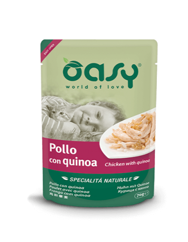 oasy wet cat 70gr spec. nat. busta pollo con quinoa oawncpqb0007