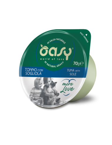 oasy wet cat 70gr coppetta more love tonno con sogliola oawlctlp0007