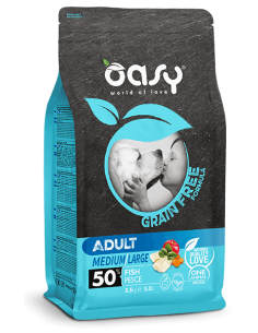 oasy dry dog 2,5kg grain free adult medium/large pesce oadgdapl0250