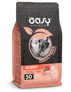oasy dry dog 800gr grain free puppy small/mini tacchino oadgdpts0080