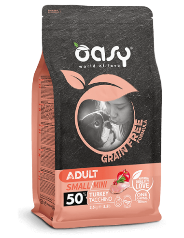 oasy dry dog 800gr grain free adult small/mini tacchino oadgdats0080 flash 6,90