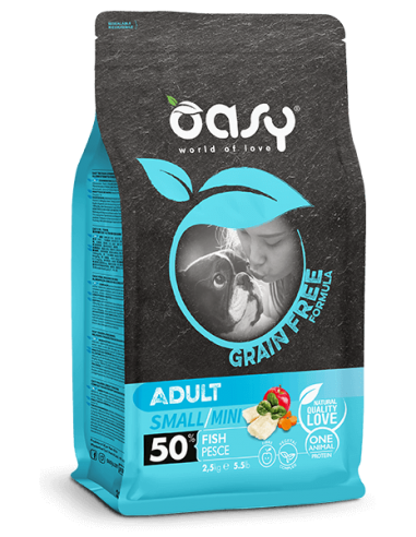oasy dry dog 800gr grain free adult small/mini pesce 800gr oadgdaps0080