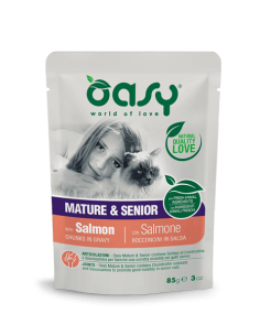 oasy wet cat 85gr busta bocconcini mature&senior salmone oawcmssb0085