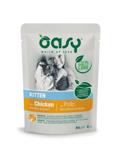 oasy wet cat 85gr busta bocconcini kitten pollo oawckcnb0085