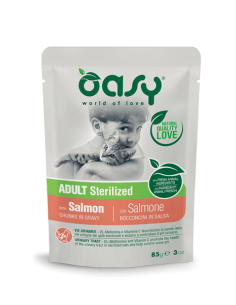 oasy wet cat 85gr busta bocconcini adult sterilized salmone oawcassb0085