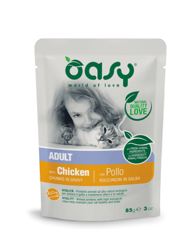oasy wet cat 85gr busta bocconcini adult pollo oawcacnb0085