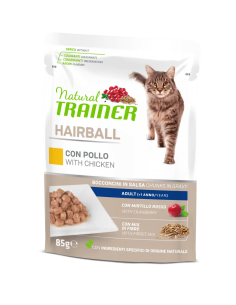 trainer natural cat 85gr busta hairball pollo 925727