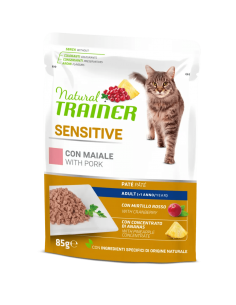trainer natural cat 85gr busta sensitive pork 925720