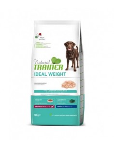 trainer natural dog 12kg adult med/maxi ideal weight carni bianche 925675 flash 46,99