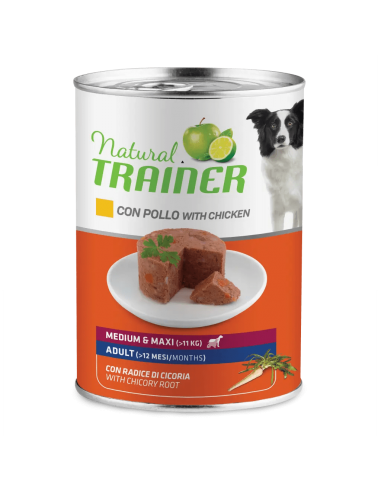 trainer natural dog 400gr med/maxi ad pollo cicoria 925945