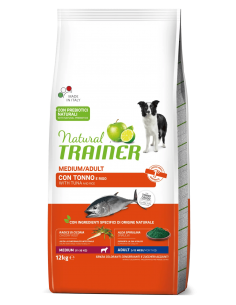 trainer natural dog 12kg adult medium pesce, riso e alga