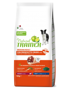 trainer natural dog 12kg adult medium prosciutto crudo e riso