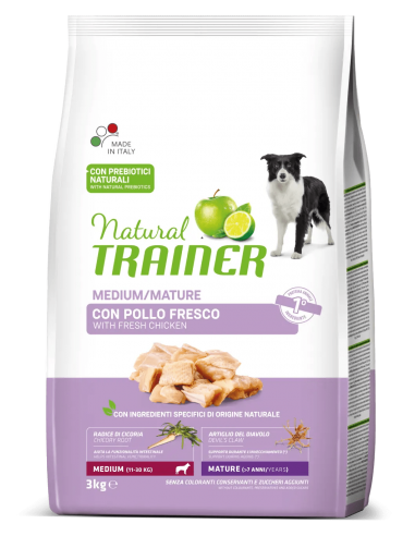 trainer natural dog 3kg medium maturity pollo