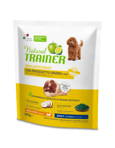 trainer natural dog 800gr small&toy ad prosciutto crudo riso