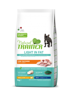 trainer natural dog 7kg adult small&toy light tacchino