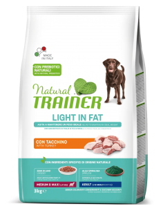 trainer natural dog 3kg medium/maxi light tacchino