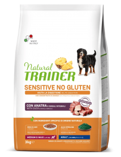 trainer natural sensitive dog 3kg med/maxi ad anatra cereali