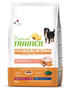 trainer natural sensitive dog 3kg med/maxi ad salmone cereali