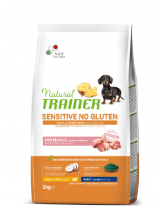 trainer natural sensitive dog 2kg small&toy ad maiale cereali