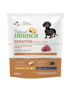 trainer natural sensitive dog 800gr small&toy ad agnello cereali